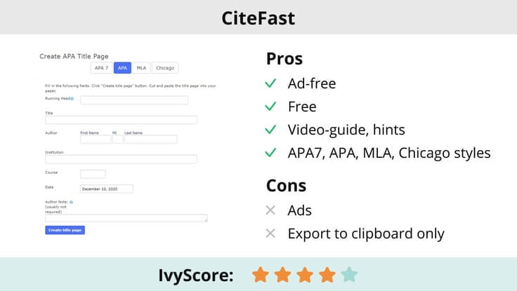 CiteFast Title Page Generator
